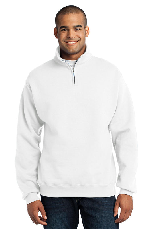 Jerzees NuBlend 1/4-Zip Cadet Collar Sweatshirt. 995M White