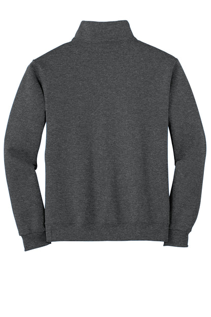 Jerzees NuBlend 1/4-Zip Cadet Collar Sweatshirt. 995M Black Heather
