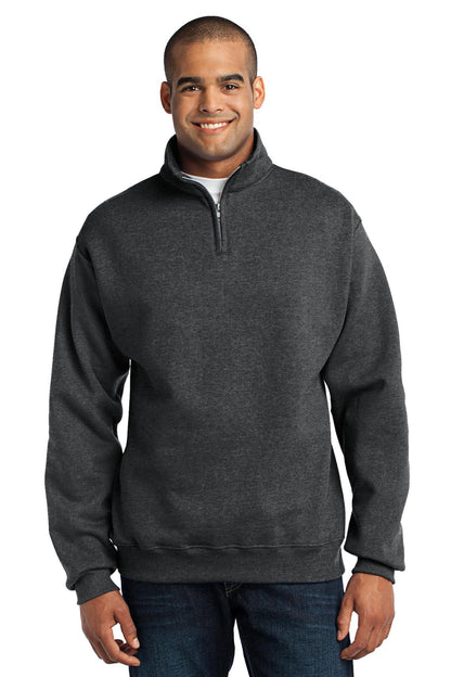 Jerzees NuBlend 1/4-Zip Cadet Collar Sweatshirt. 995M Black Heather
