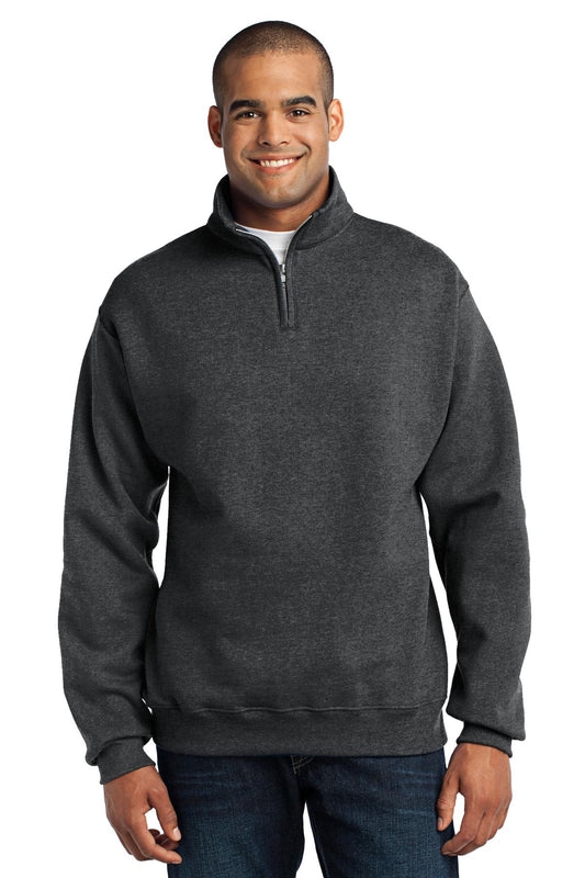 Jerzees NuBlend 1/4-Zip Cadet Collar Sweatshirt. 995M Black Heather