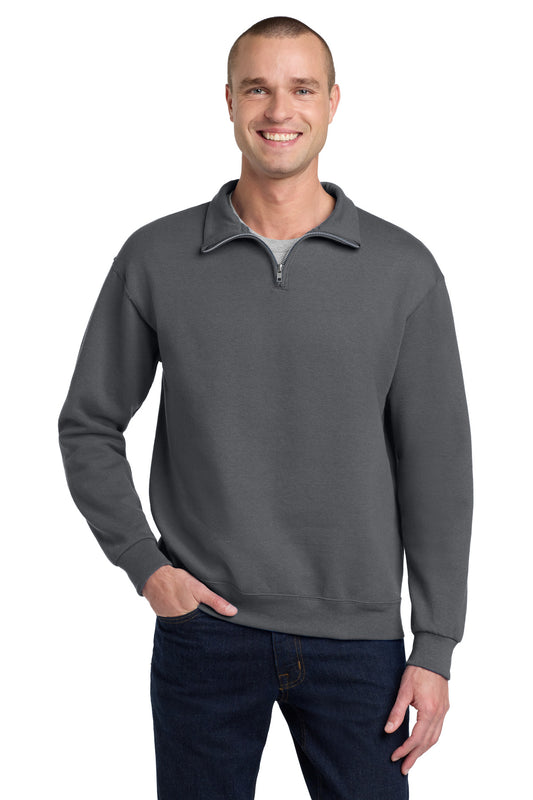 Jerzees NuBlend 1/4-Zip Cadet Collar Sweatshirt. 995M Charcoal Grey