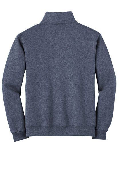 Jerzees NuBlend 1/4-Zip Cadet Collar Sweatshirt. 995M Vintage Heather Navy