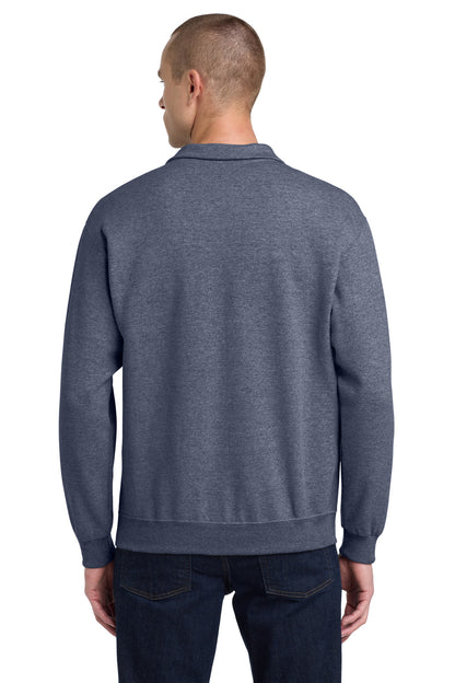 Jerzees NuBlend 1/4-Zip Cadet Collar Sweatshirt. 995M Vintage Heather Navy