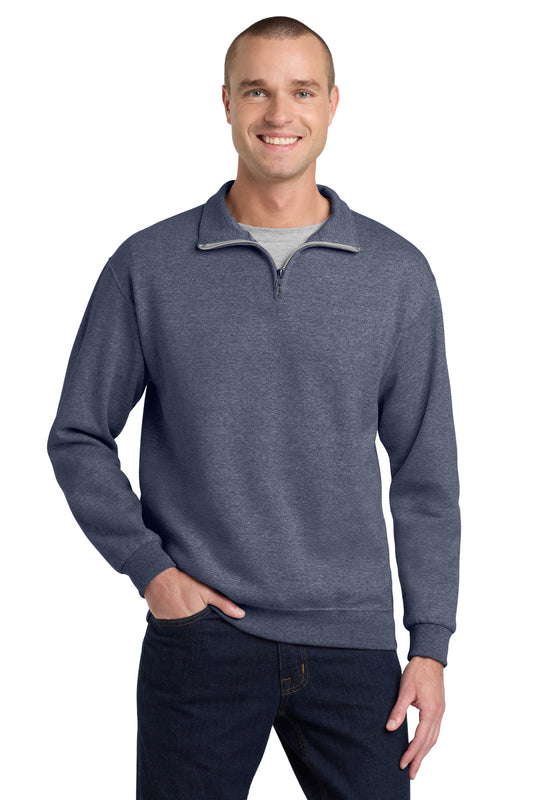 Jerzees NuBlend 1/4-Zip Cadet Collar Sweatshirt. 995M Vintage Heather Navy