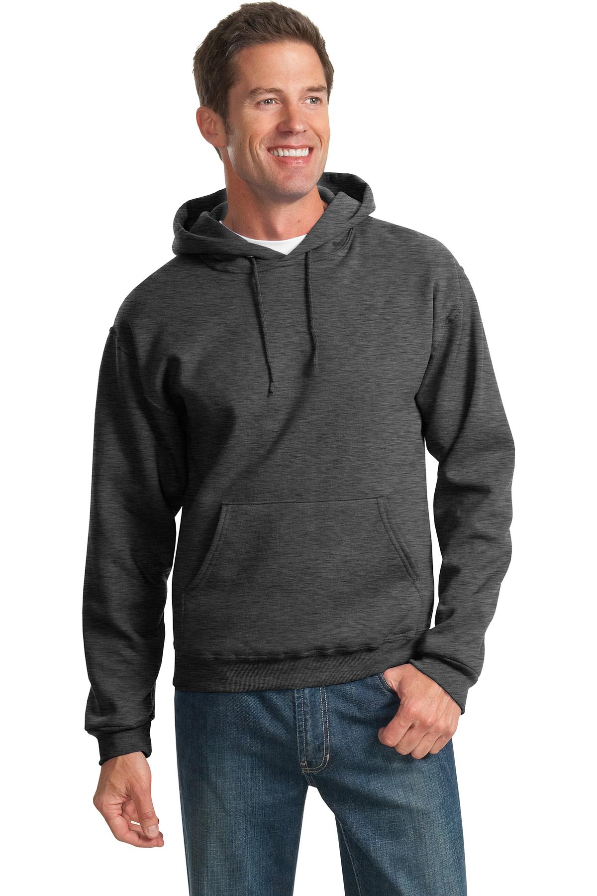 Jerzees NuBlend Pullover Hooded Sweatshirt.  996M Black Heather