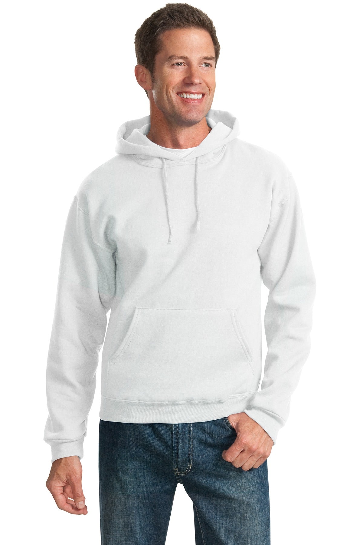 Jerzees NuBlend Pullover Hooded Sweatshirt.  996M White