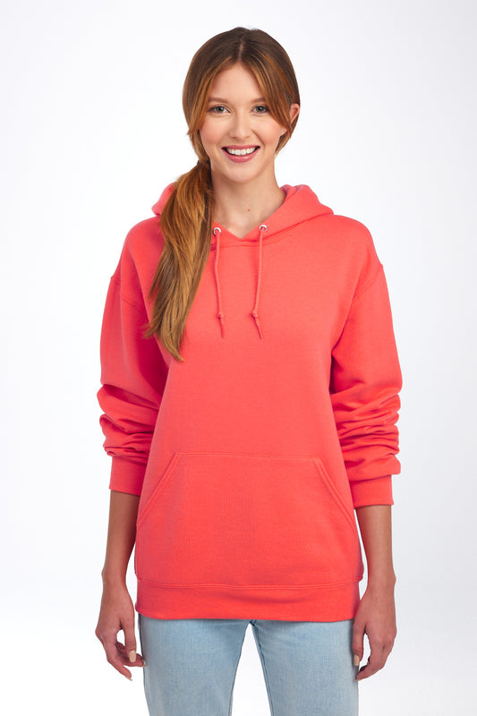 Jerzees NuBlend Pullover Hooded Sweatshirt.  996M Sunset Coral
