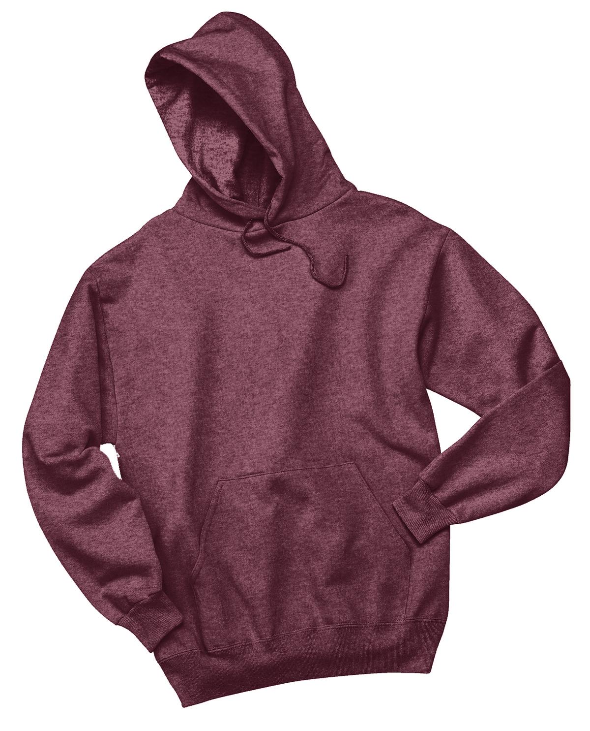 Jerzees NuBlend Pullover Hooded Sweatshirt.  996M Vintage Heather Maroon