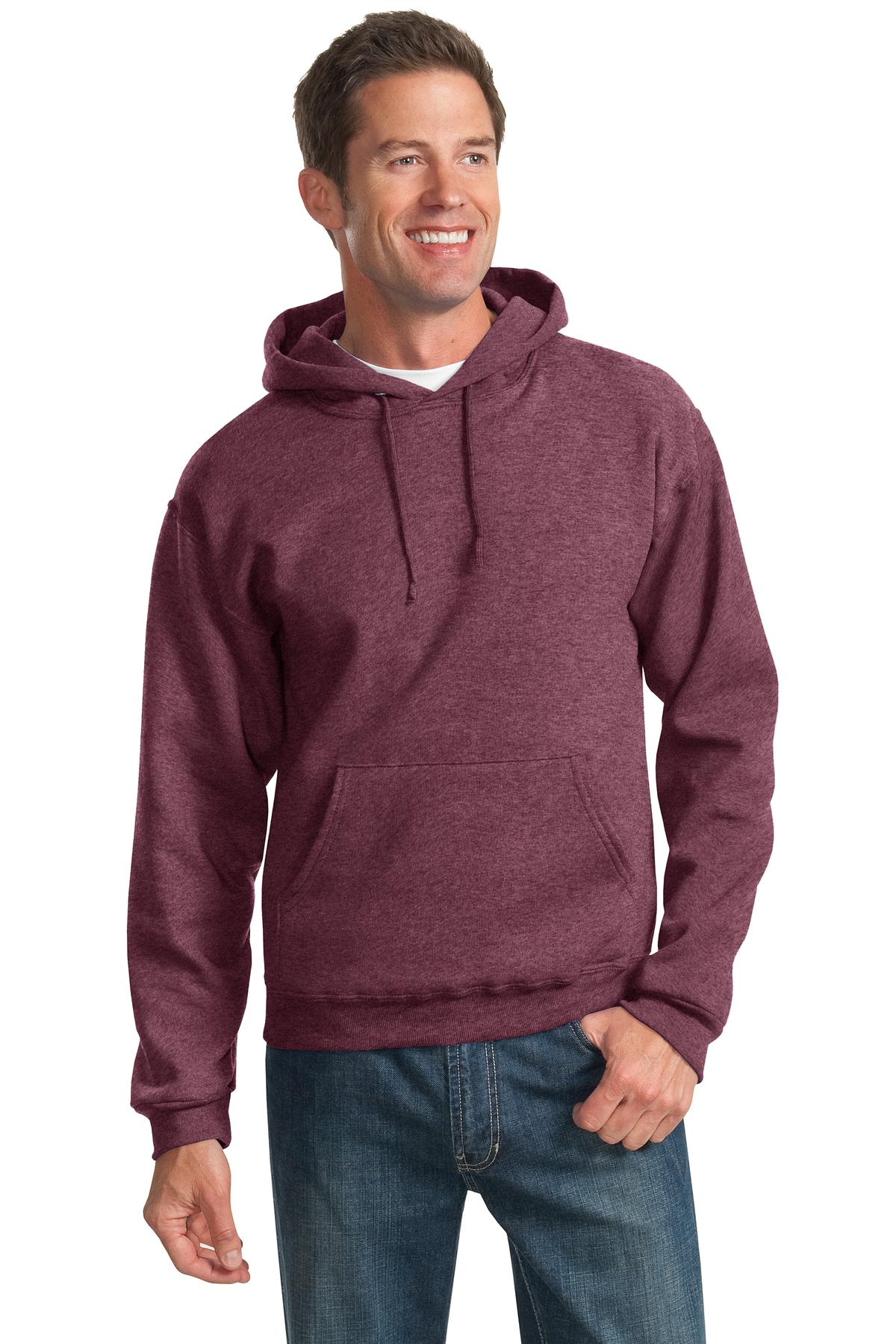 Jerzees NuBlend Pullover Hooded Sweatshirt.  996M Vintage Heather Maroon