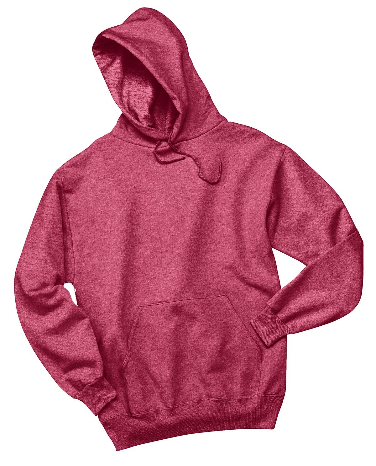 Jerzees NuBlend Pullover Hooded Sweatshirt.  996M Vintage Heather Red