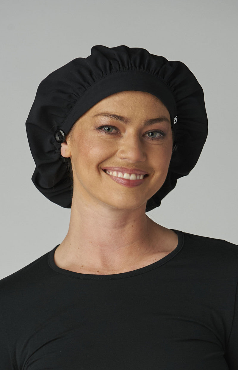 Basics A174 Bouffant Cap Black
