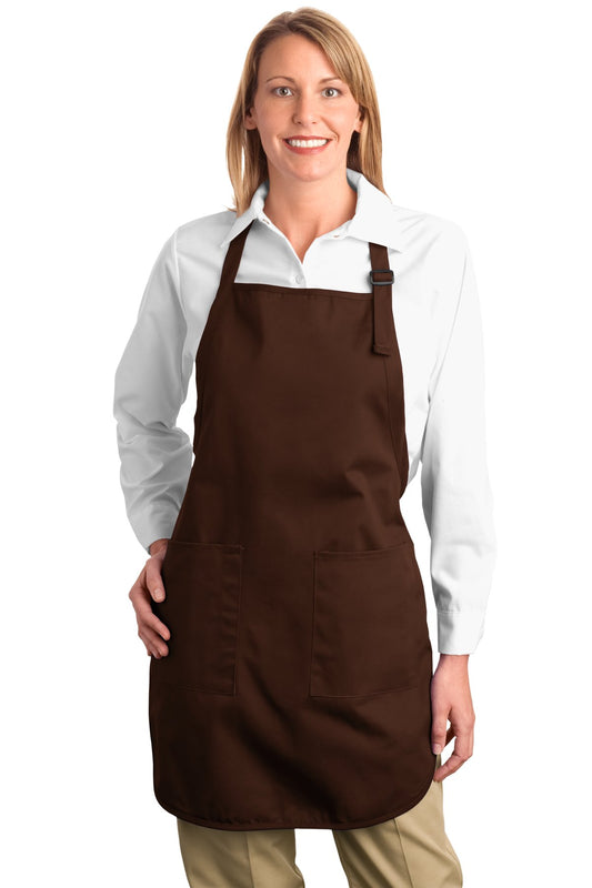 Port Authority Full-Length Apron with Pockets.  A500 Coffee Bean