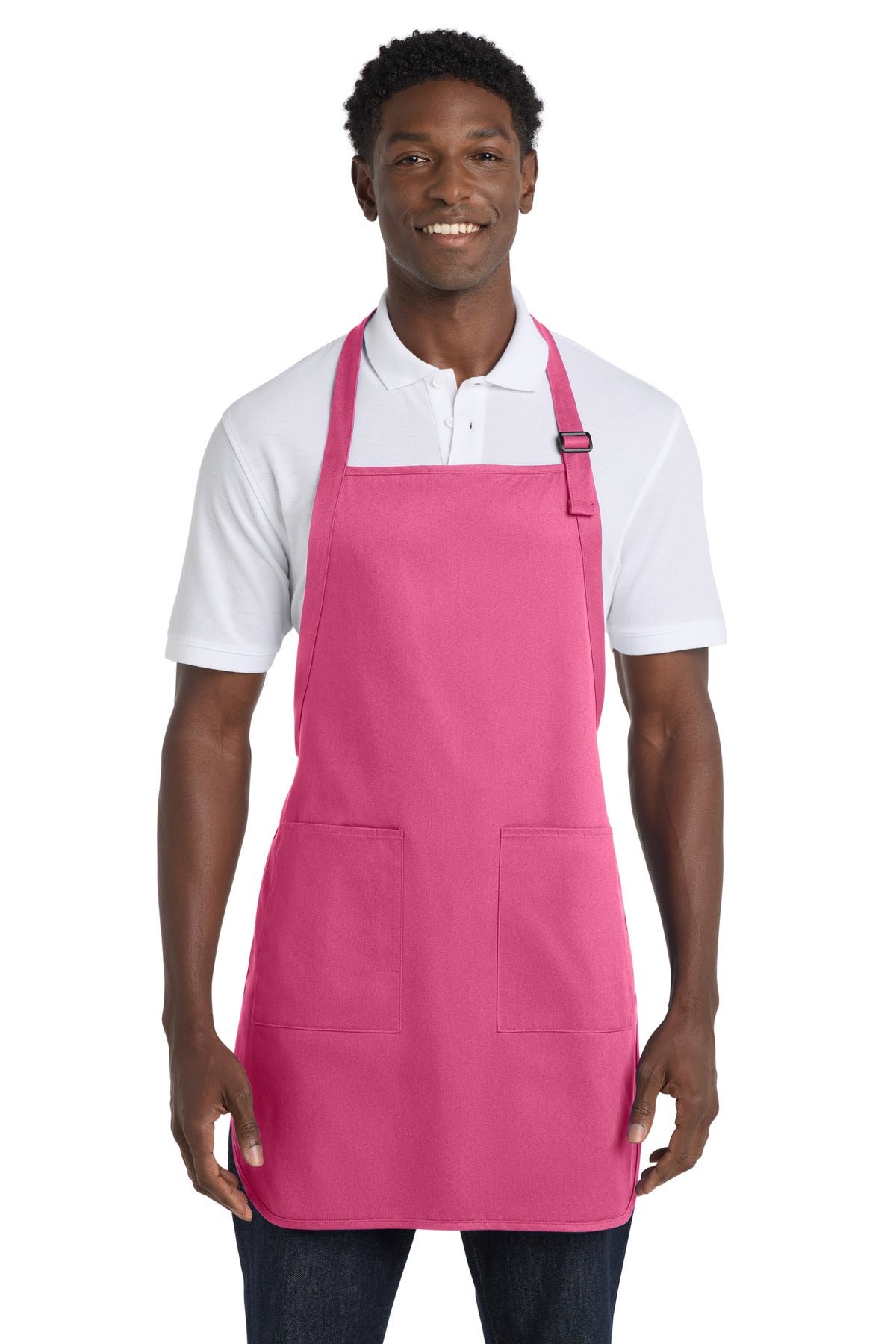 Port Authority Full-Length Apron with Pockets A500 Awareness Pink