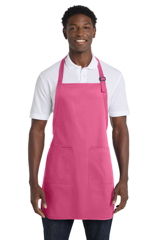 Port Authority Full-Length Apron with Pockets A500 Awareness Pink