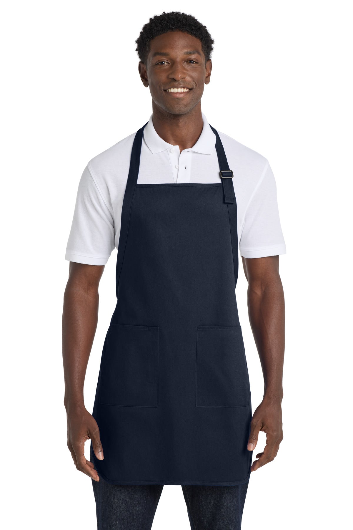 Port Authority Full-Length Apron with Pockets.  A500 Navy