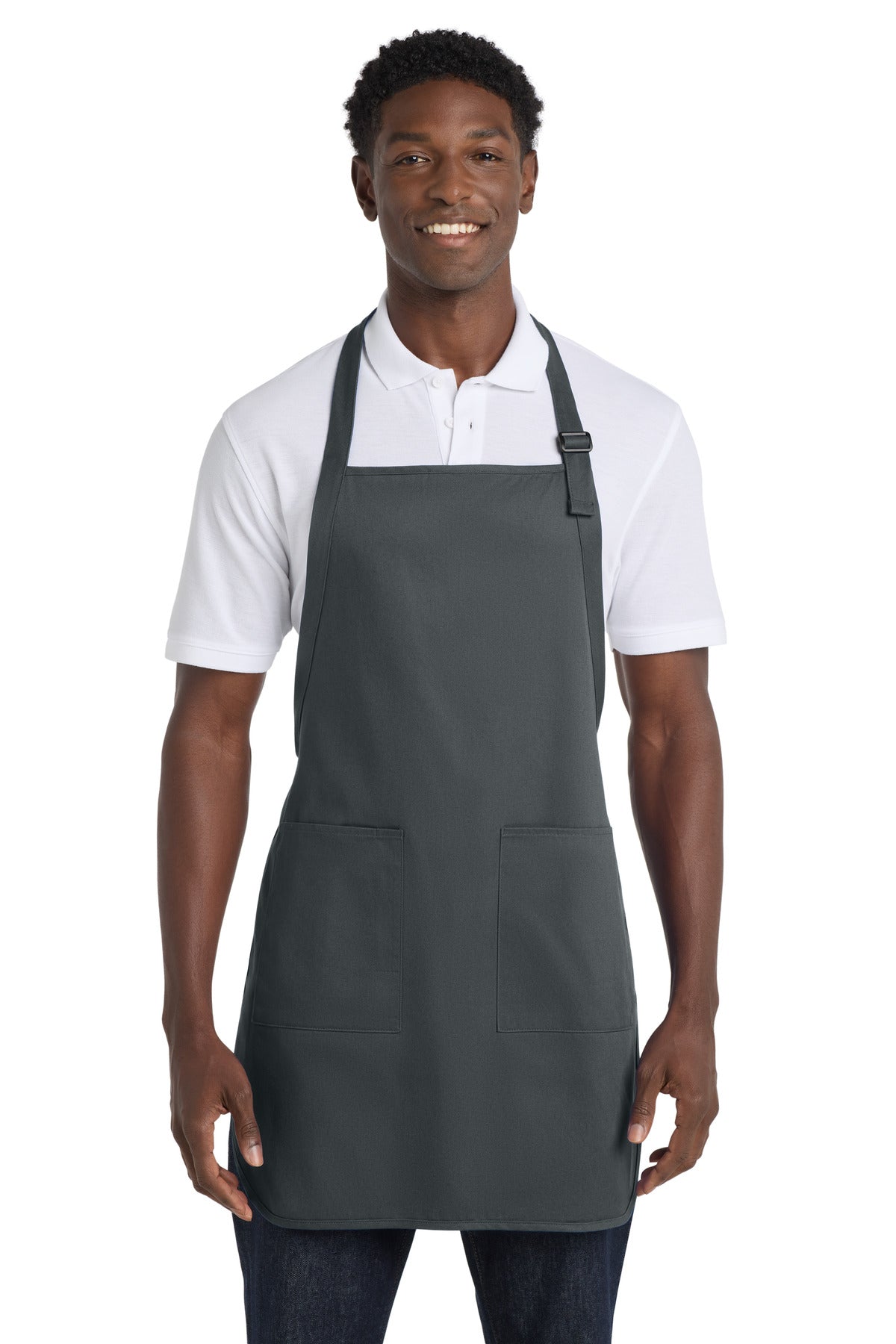 Port Authority Full-Length Apron with Pockets A500 Storm Grey