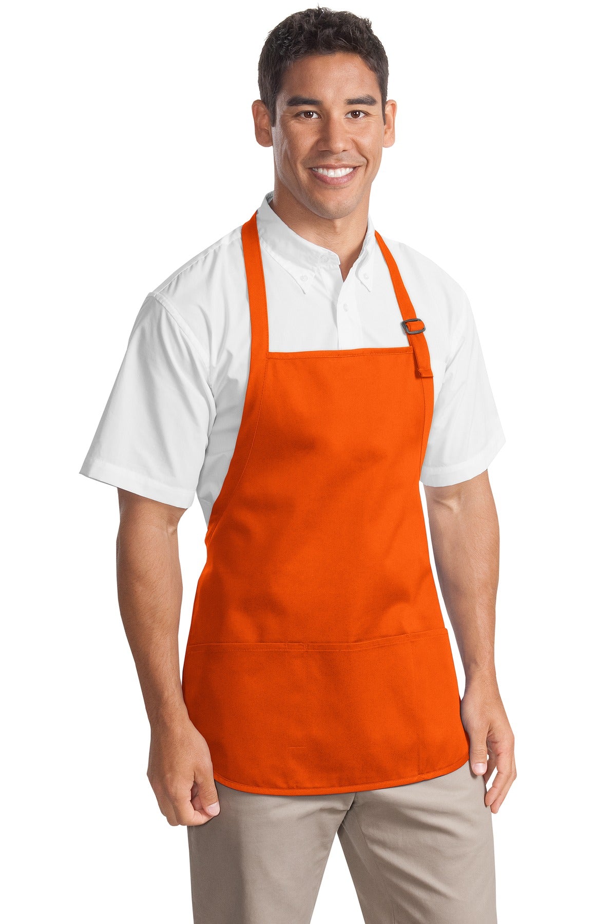 Port Authority Medium-Length Apron with Pouch Pockets A510 Orange