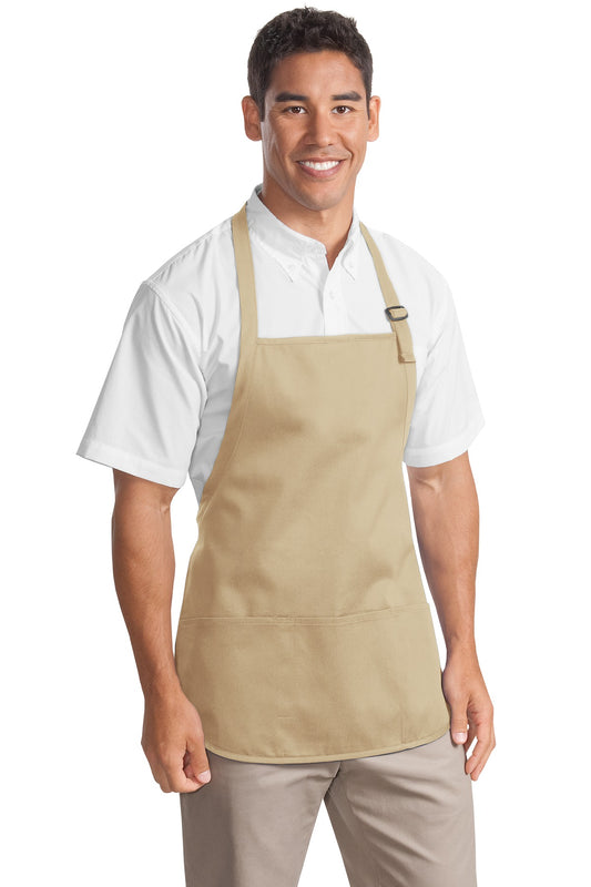 Port Authority Medium-Length Apron with Pouch Pockets.  A510 Stone