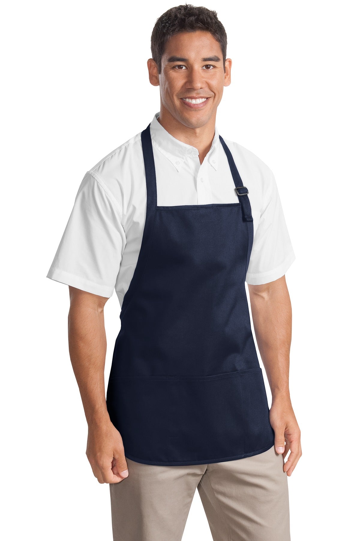 Port Authority Medium-Length Apron with Pouch Pockets A510 Navy