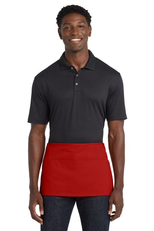 Port Authority Waist Apron with Pockets.  A515 Red
