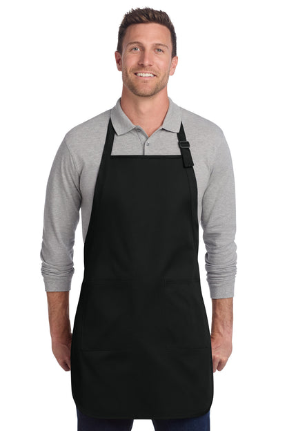 Port Authority Full-Length Two-Pocket Bib Apron A600 Black