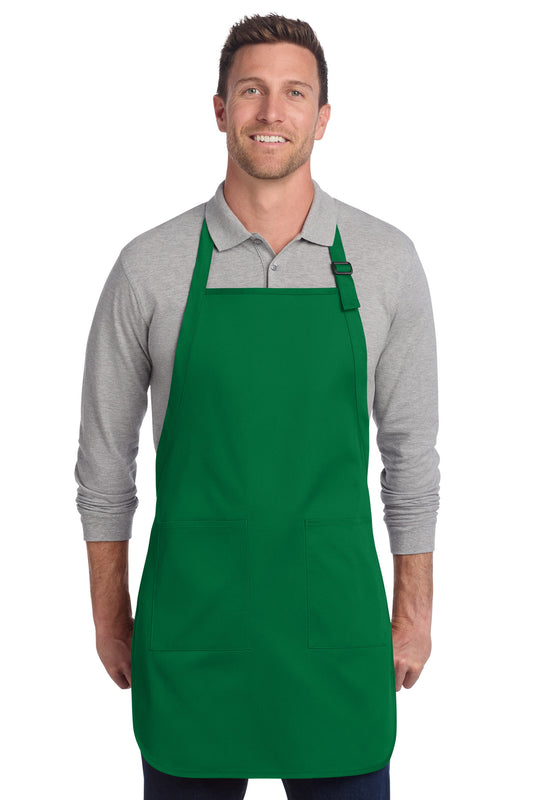Port Authority Full-Length Two-Pocket Bib Apron A600 Kelly Green