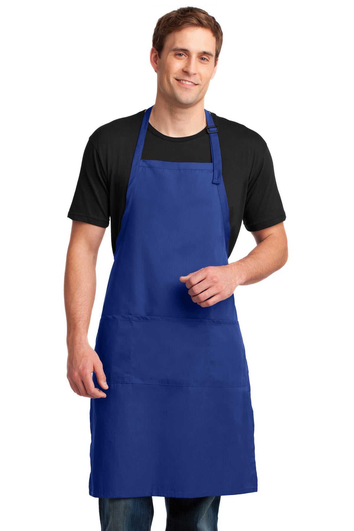 Port Authority Easy Care Extra Long Bib Apron with Stain Release. A700 Royal