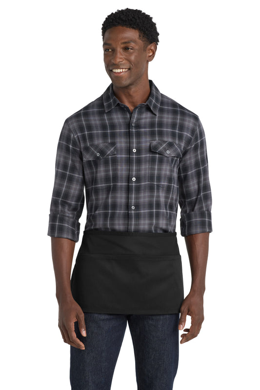 Port Authority Easy Care Reversible Waist Apron with Stain Release. A707 Black