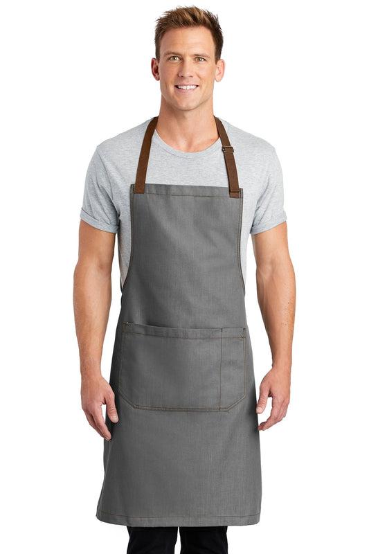 Port Authority Market Full-Length Bib Apron A800 Ash Grey