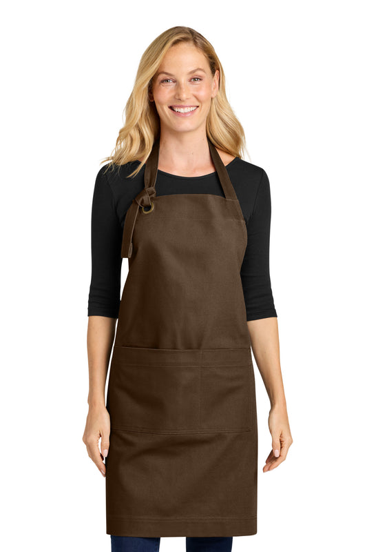 Port Authority Signature Heavy Twill Bib Apron A900 Brown