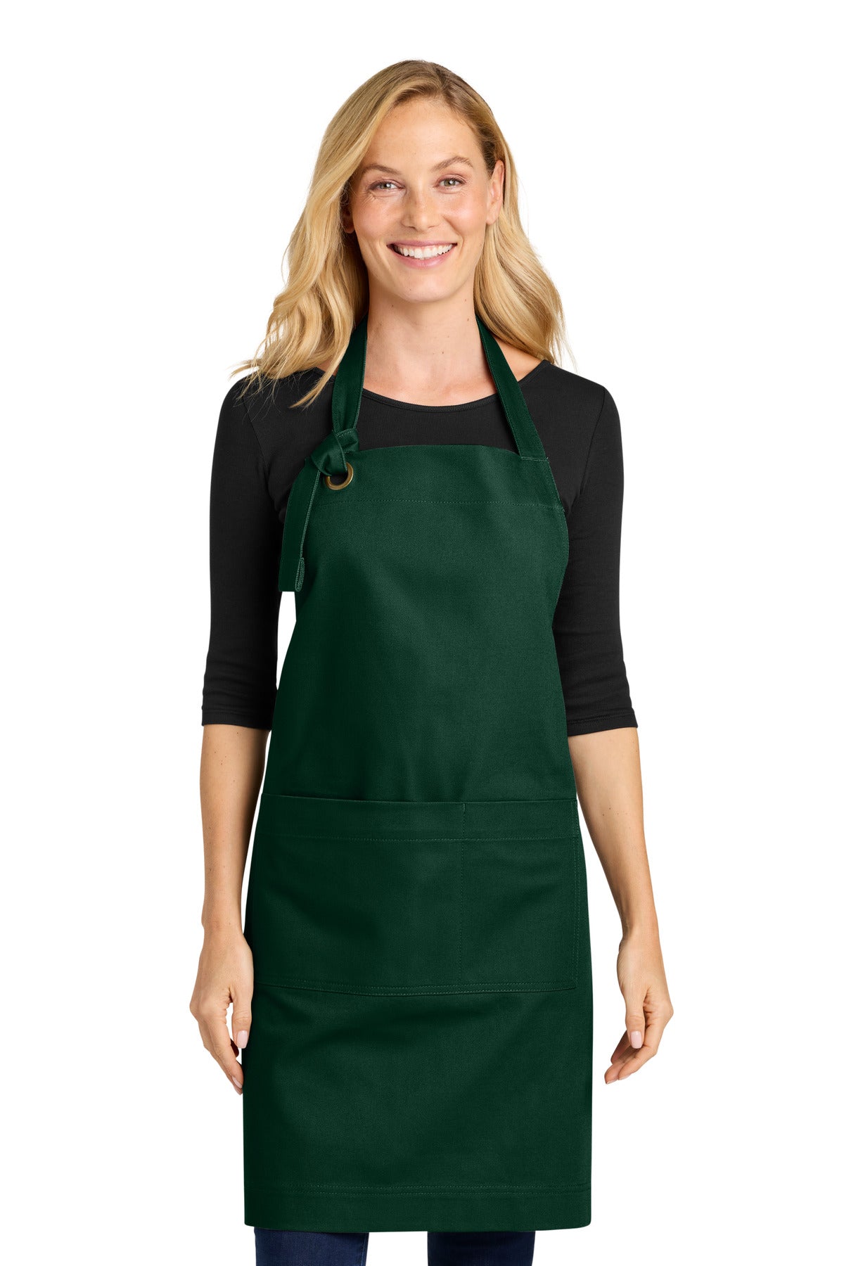 Port Authority Signature Heavy Twill Bib Apron A900 Dark Green