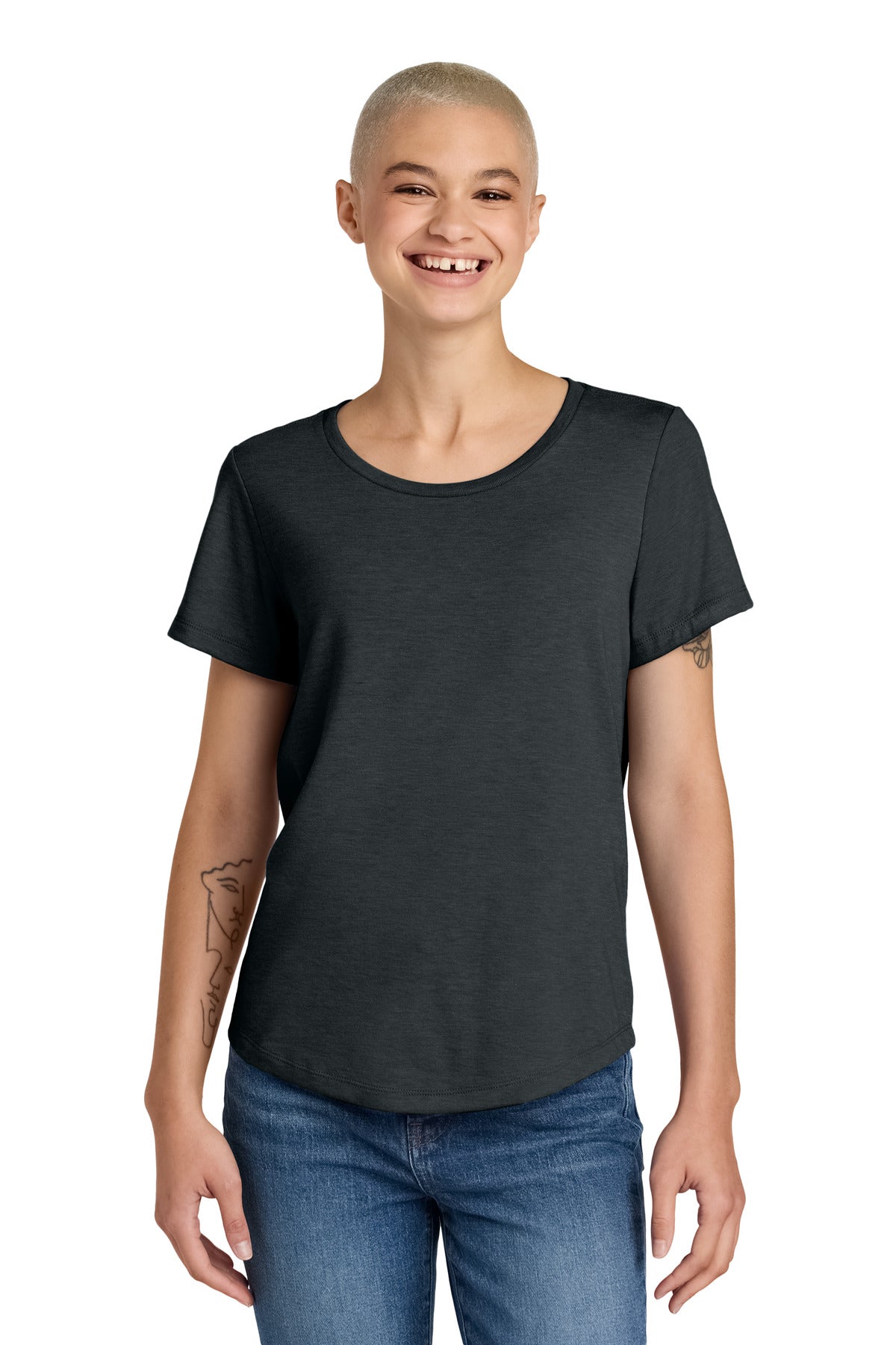 Allmade Women's Relaxed Tri-Blend Scoop Neck Tee AL2015 Space Black