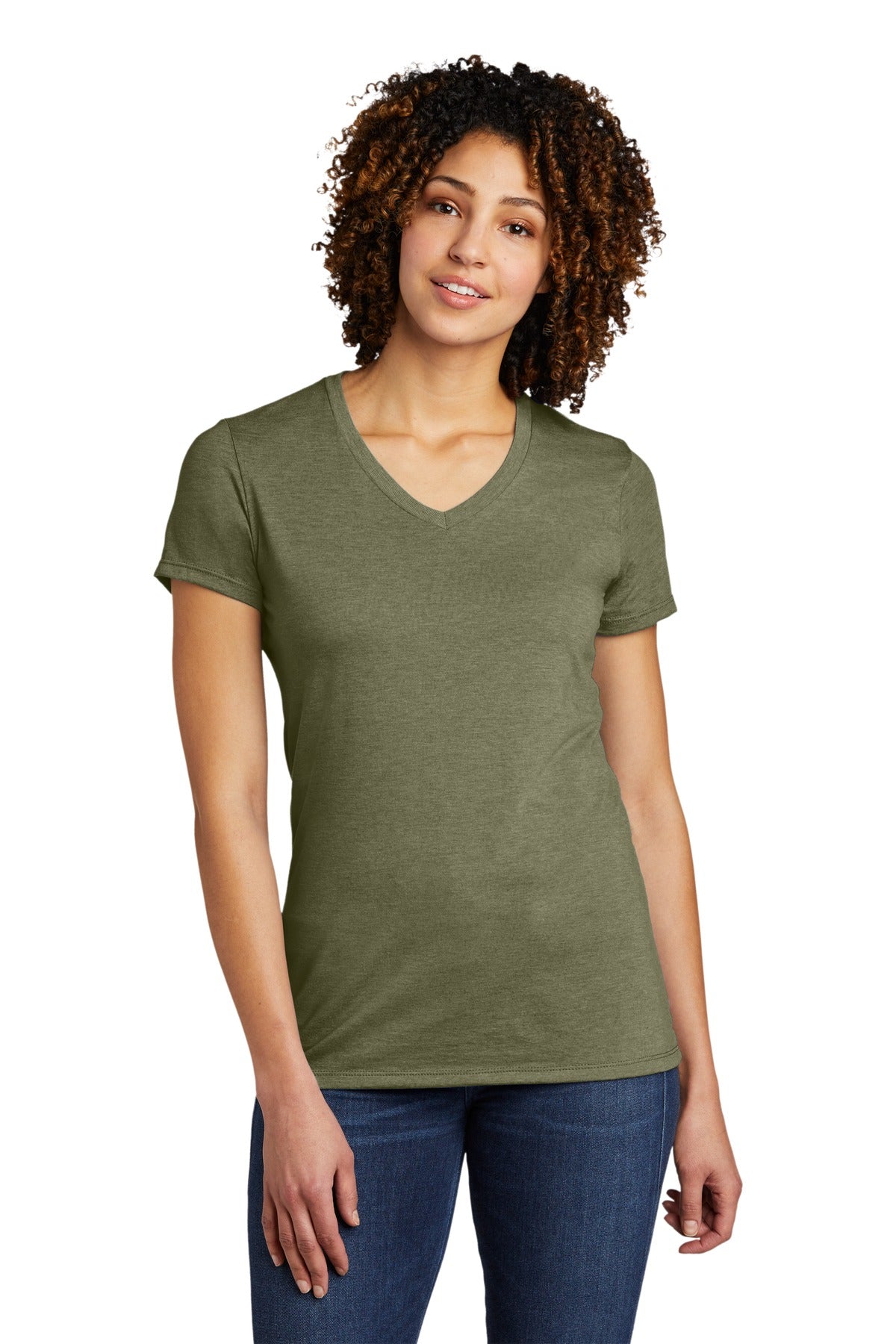Allmade  Women's Tri-Blend V-Neck Tee AL2018 Olive You Green