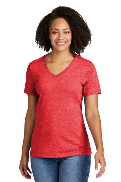 Allmade Women's Recycled Blend V-Neck Tee AL2303 Reclaimed Red Heather
