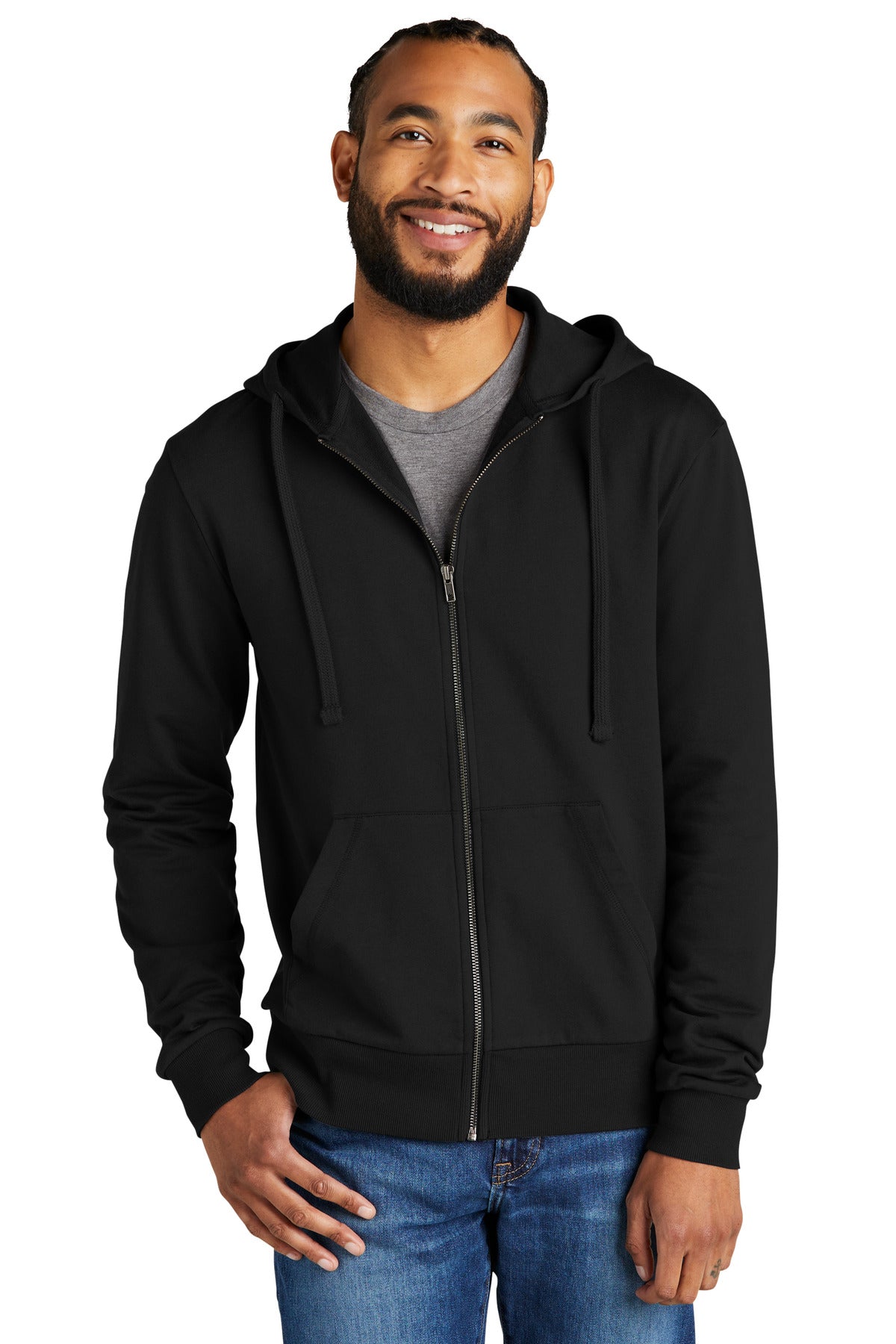 Allmade Unisex Organic French Terry Full-Zip Hoodie AL4002 Deep Black