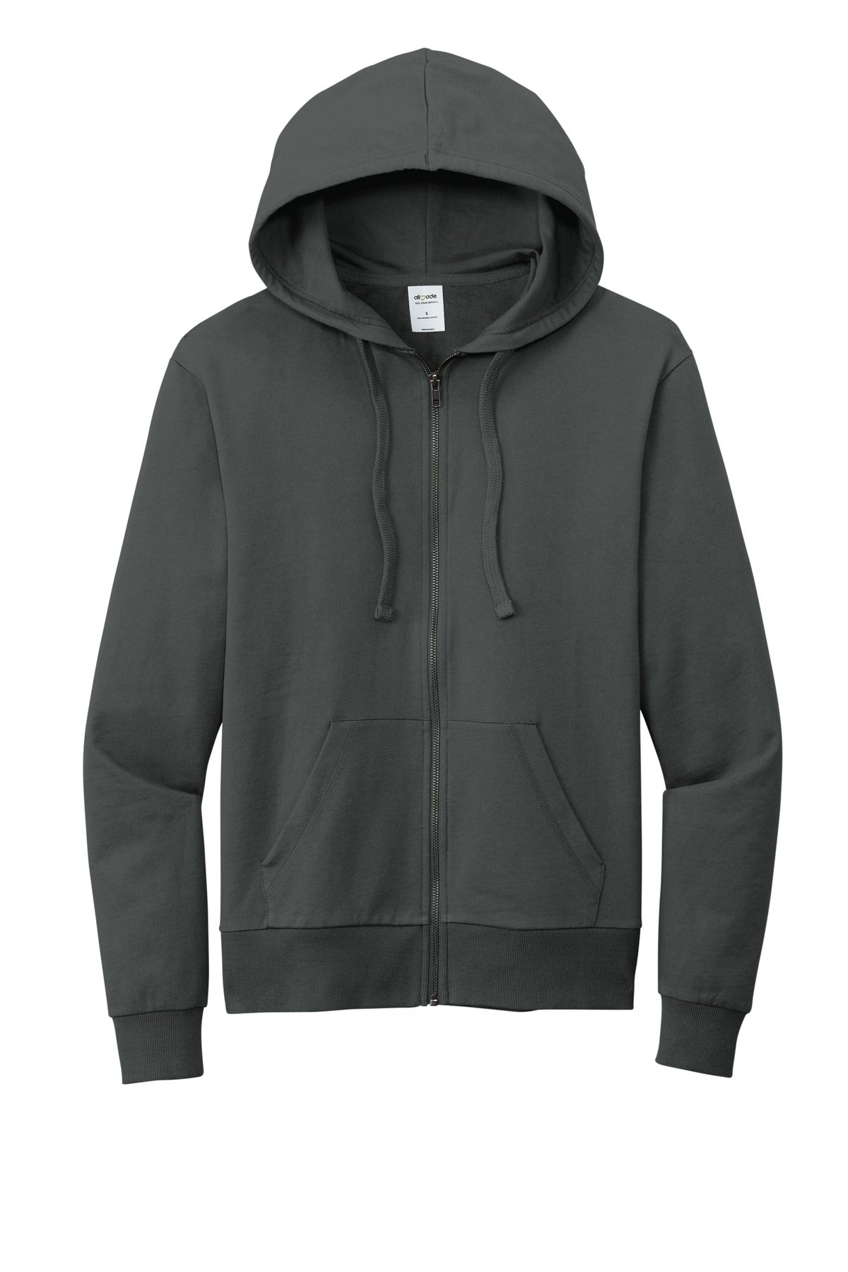 Allmade Unisex Organic French Terry Full-Zip Hoodie AL4002 Terrain Grey