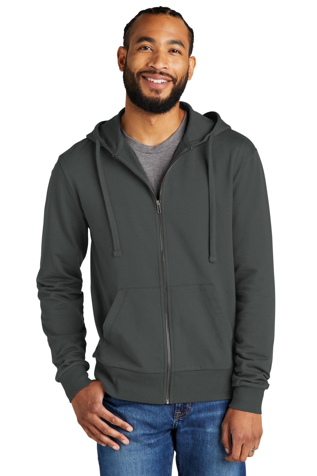 Allmade Unisex Organic French Terry Full-Zip Hoodie AL4002 Terrain Grey