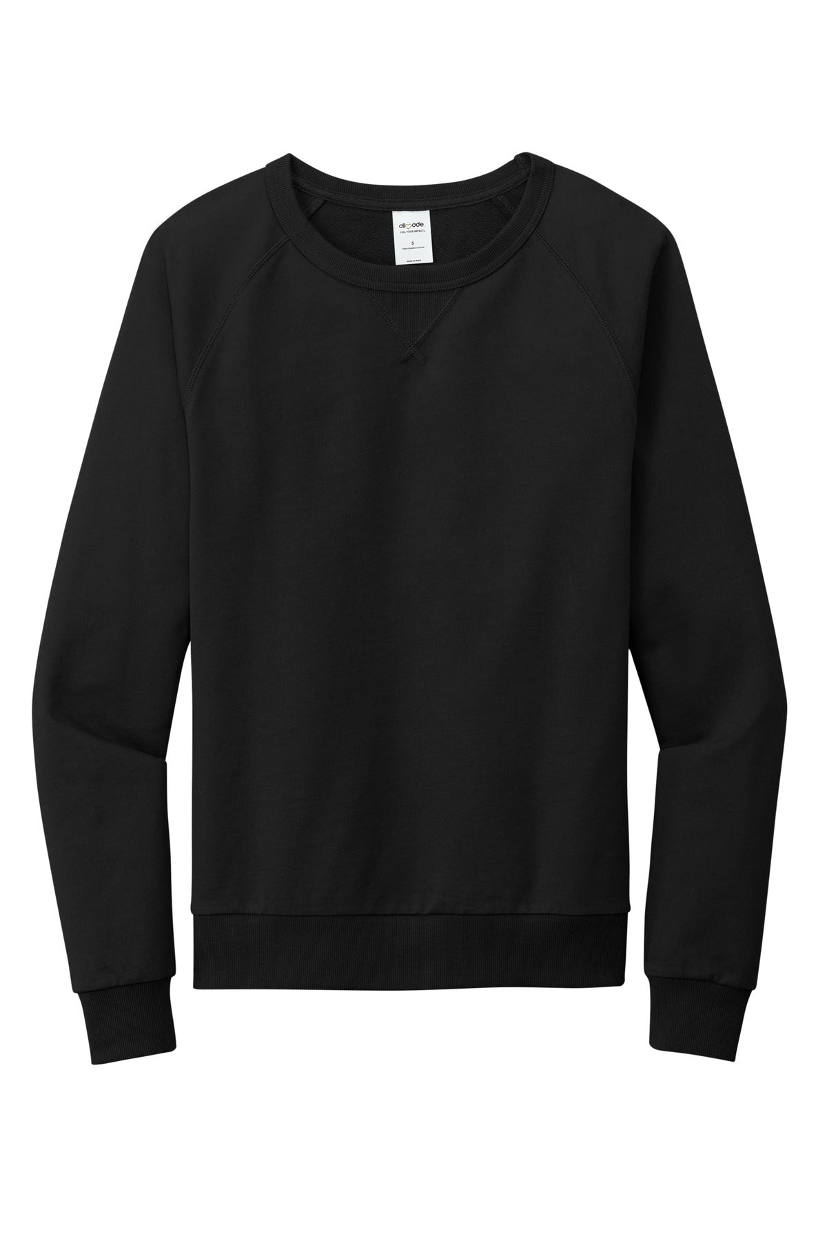 Allmade Unisex Organic French Terry Crewneck Sweatshirt AL4004 Deep Black