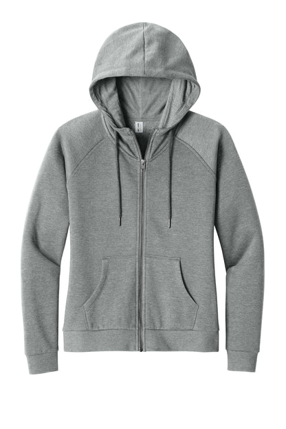 Allmade Women's Organic CVC Fleece Full-Zip Hoodie AL5003 Aluminum Grey Heather