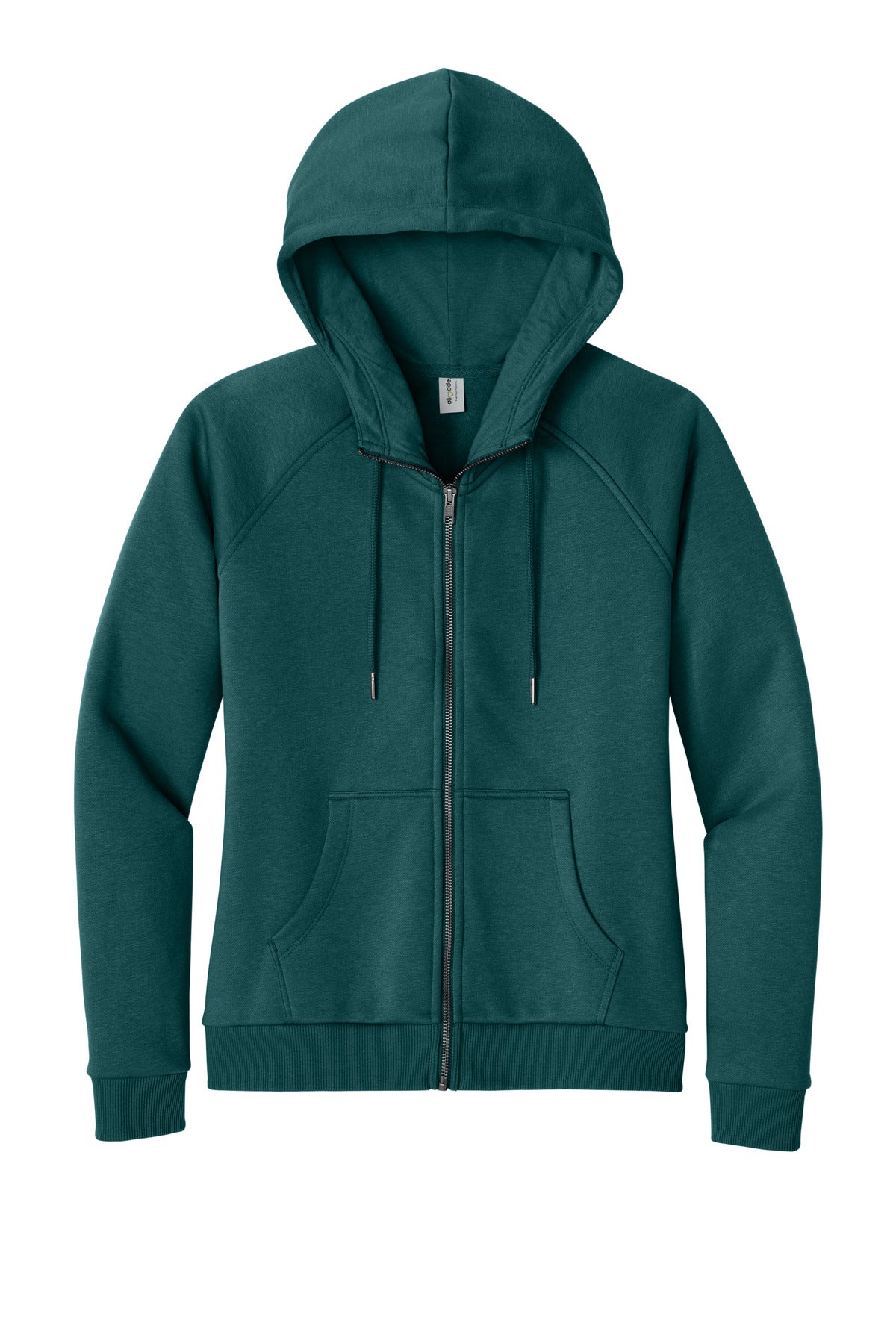 Allmade Women's Organic CVC Fleece Full-Zip Hoodie AL5003 Deep Sea Green