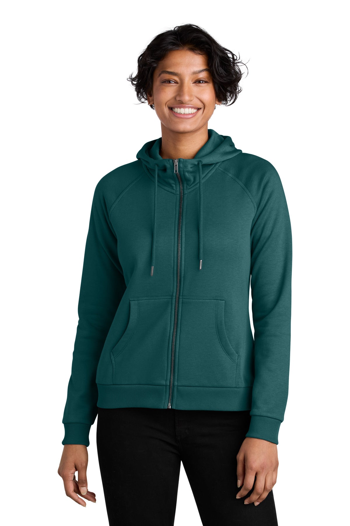 Allmade Women's Organic CVC Fleece Full-Zip Hoodie AL5003 Deep Sea Green
