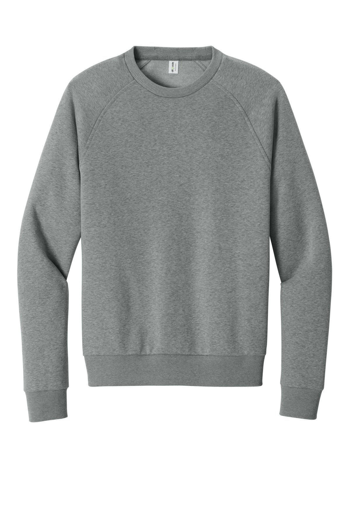 Allmade Unisex Organic CVC Fleece Crewneck Sweatshirt AL5004 Aluminum Grey Heather