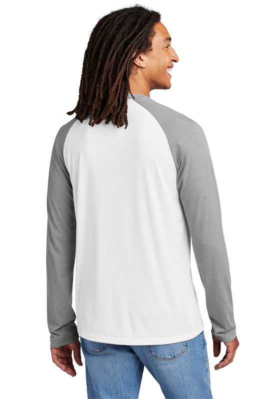 Allmade Unisex Tri-Blend Long Sleeve Colorblock Raglan AL6009 Aluminum Grey/ Bright White