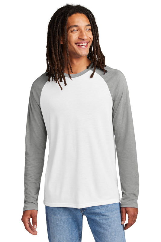Allmade Unisex Tri-Blend Long Sleeve Colorblock Raglan AL6009 Aluminum Grey/ Bright White