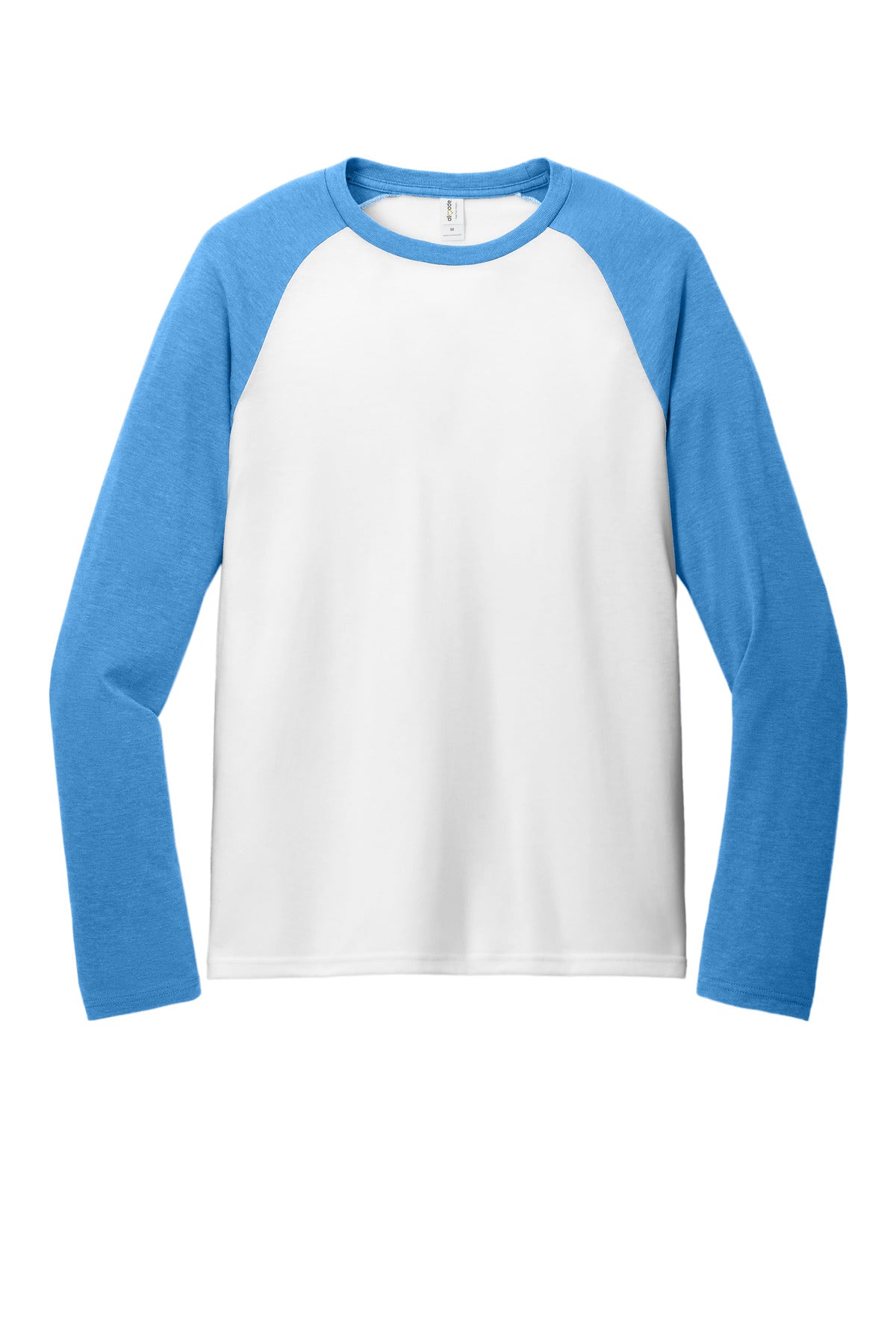 Allmade Unisex Tri-Blend Long Sleeve Colorblock Raglan AL6009 Azure Blue/ Bright White