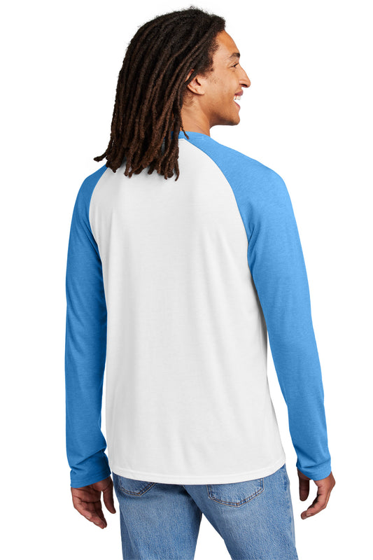 Allmade Unisex Tri-Blend Long Sleeve Colorblock Raglan AL6009 Azure Blue/ Bright White