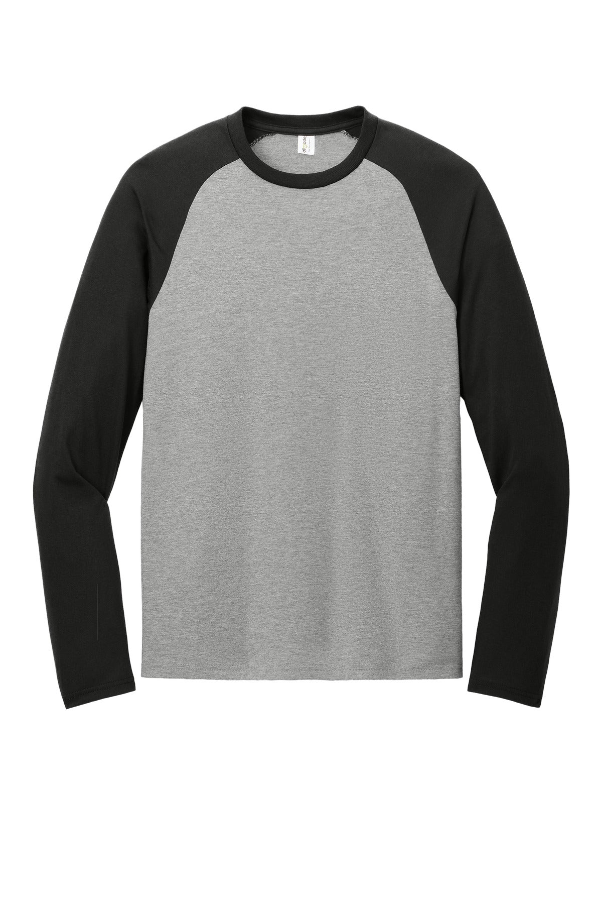 Allmade Unisex Tri-Blend Long Sleeve Colorblock Raglan AL6009 Deep Black/ Aluminum Grey