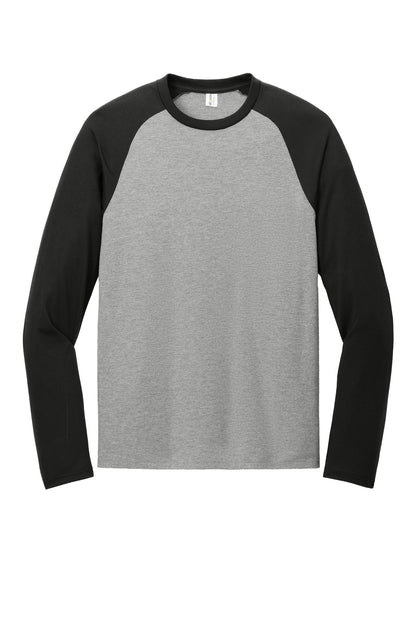 Allmade Unisex Tri-Blend Long Sleeve Colorblock Raglan AL6009 Deep Black/ Aluminum Grey