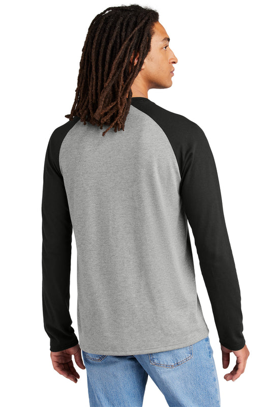 Allmade Unisex Tri-Blend Long Sleeve Colorblock Raglan AL6009 Deep Black/ Aluminum Grey