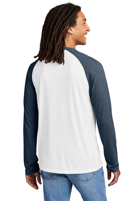 Allmade Unisex Tri-Blend Long Sleeve Colorblock Raglan AL6009 Rebel Blue/ Bright White